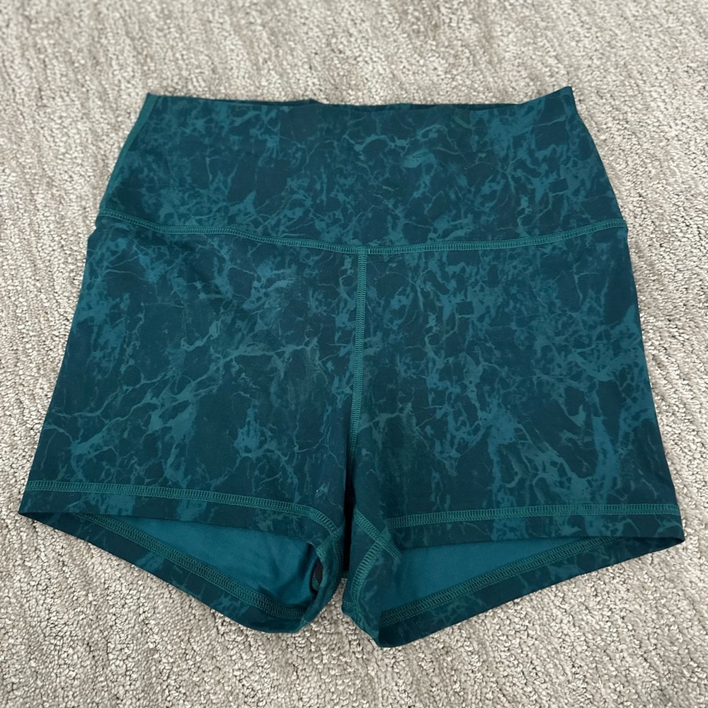 Fleo Teal Marble Athletic Shorts